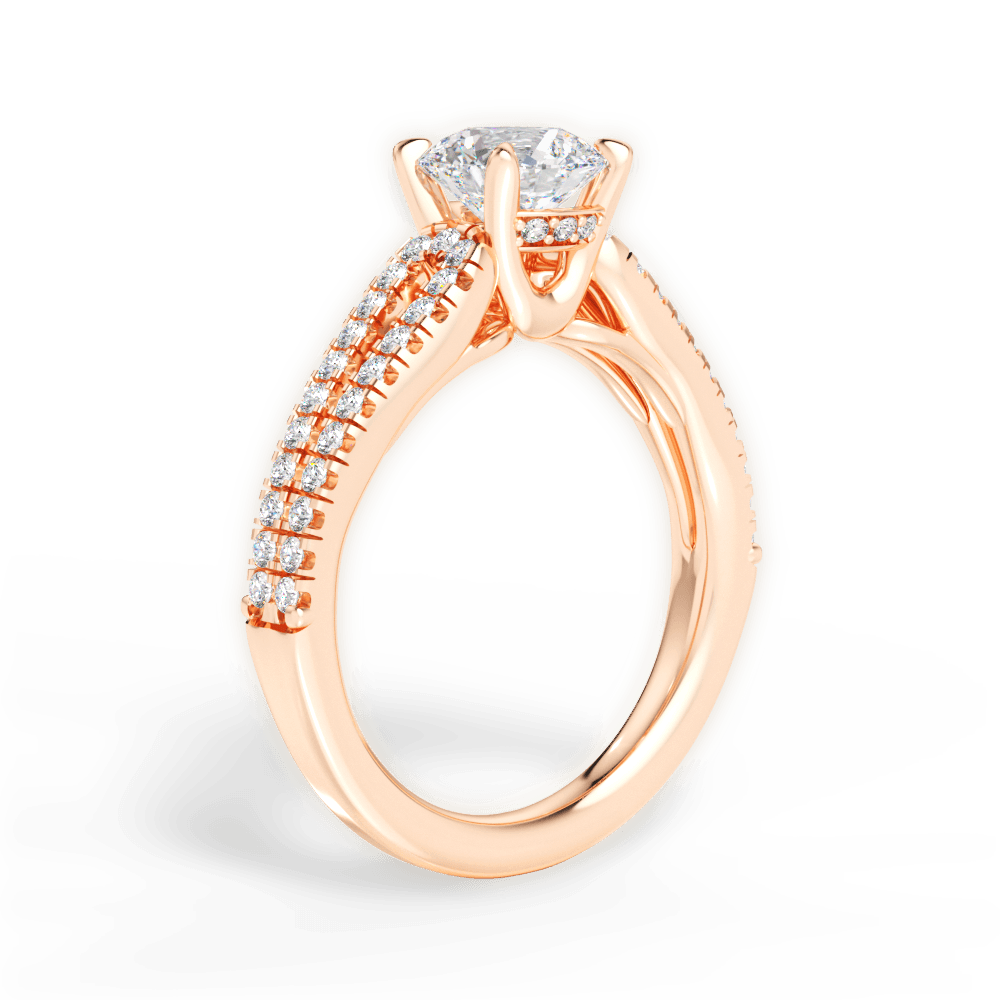 Jessica Round Cut Lab Grown Diamond 18Kt Rose Gold Engagement Ring - View 4