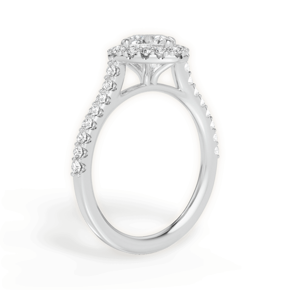Jackie Cushion Cut Lab Grown Diamond Platinum Engagement Ring - View 3