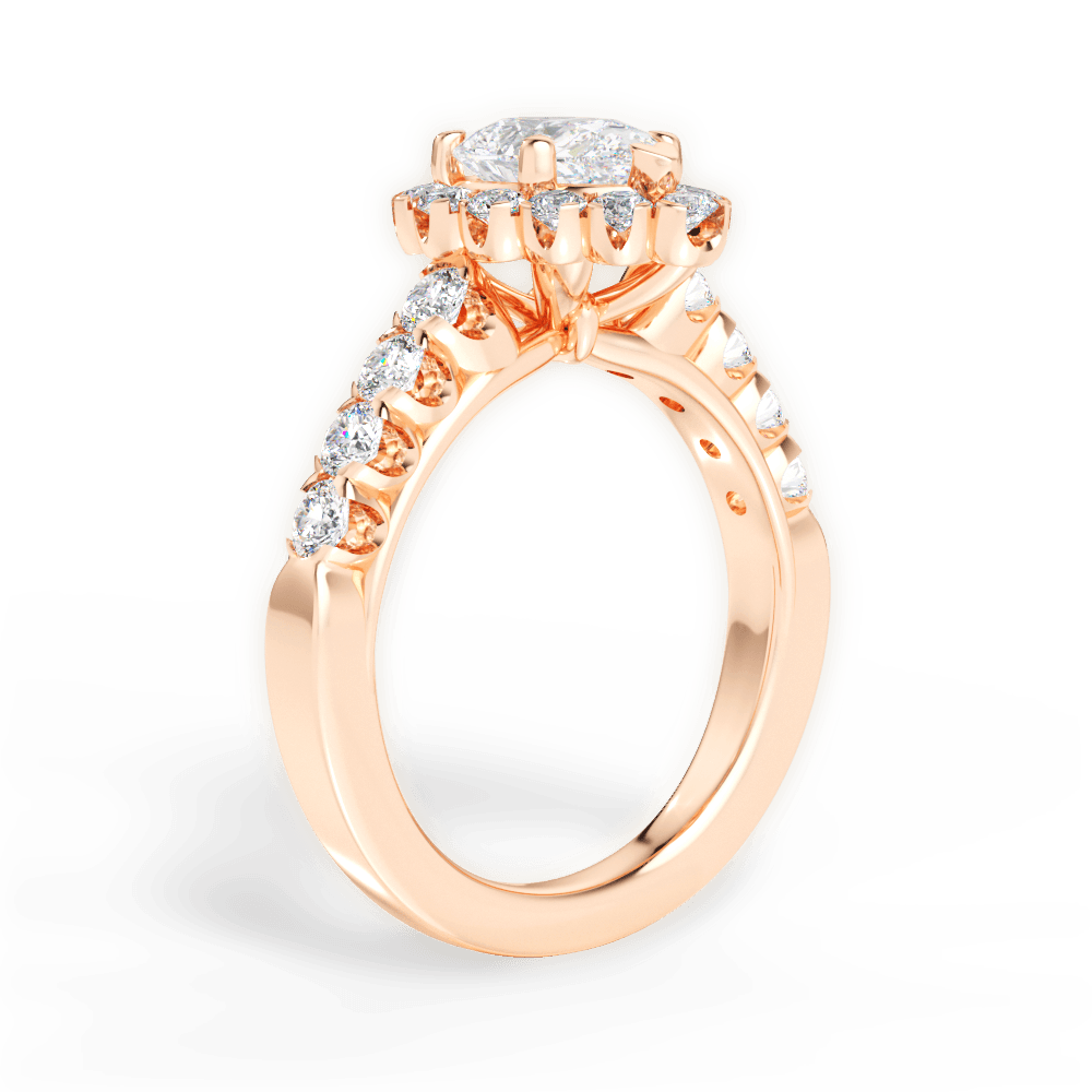 Lacey Pear Cut Lab Grown Diamond 18Kt Rose Gold Engagement Ring - View 2