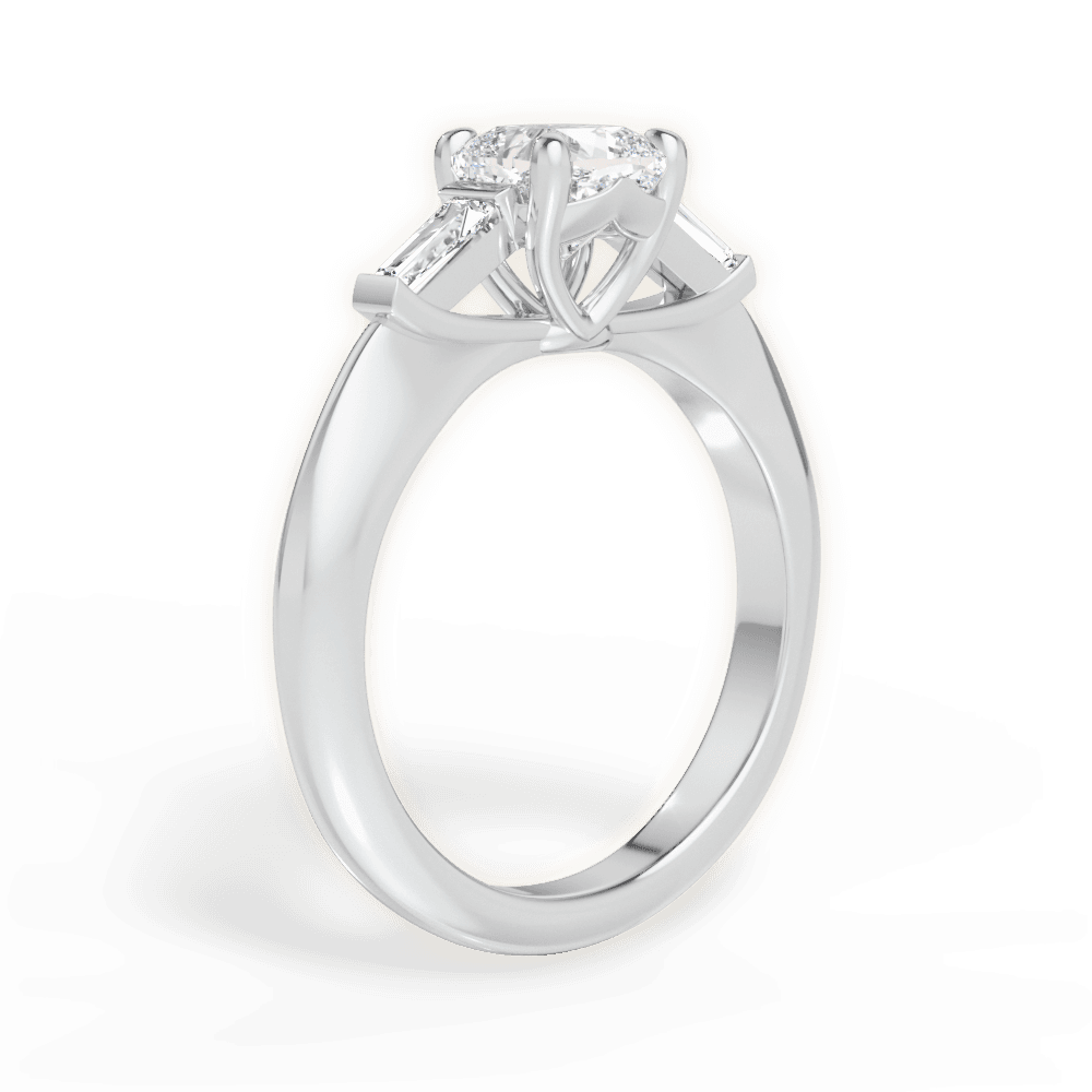 Emily Cushion Cut Lab Grown Diamond 14Kt White Gold Engagement Ring - View 4