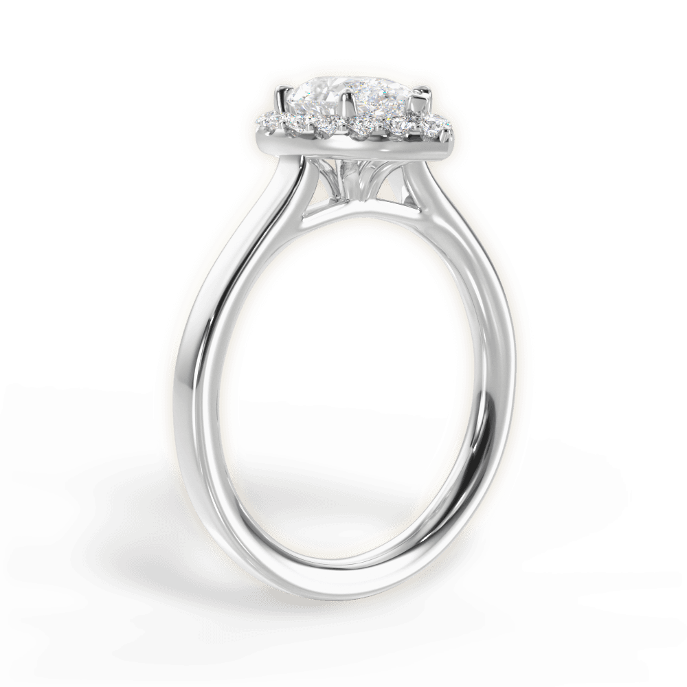 Fiona Pear Cut Lab Grown Diamond Platinum Engagement Ring - View 2