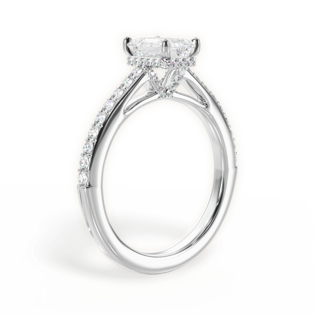 Joan Emerald Cut Lab Grown Diamond 14Kt White Gold Engagement Ring - View 4