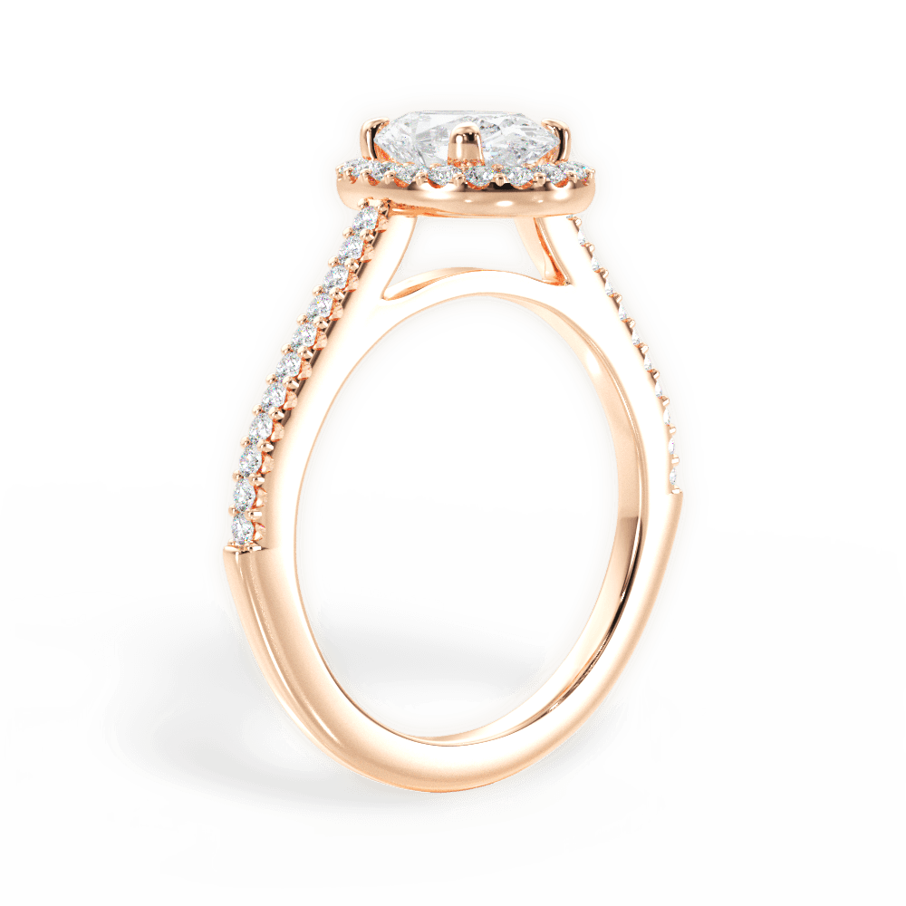 Jeanne Oval Cut Lab Grown Diamond 18Kt Rose Gold Engagement Ring - View 3