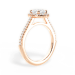 Jeanne Oval Cut Lab Grown Diamond 18Kt Rose Gold Engagement Ring - View 3
