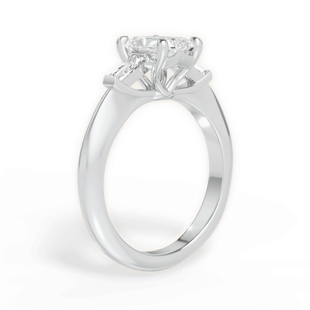 Emily Radiant Cut Lab Grown Diamond Platinum Engagement Ring - View 3