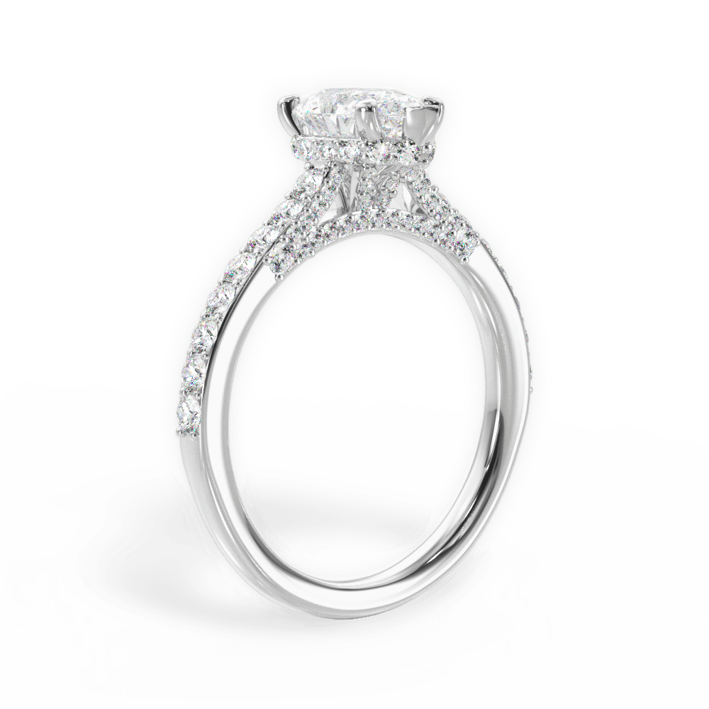 Laura Pear Cut Lab Grown Diamond 18Kt White Gold Engagement Ring - View 2