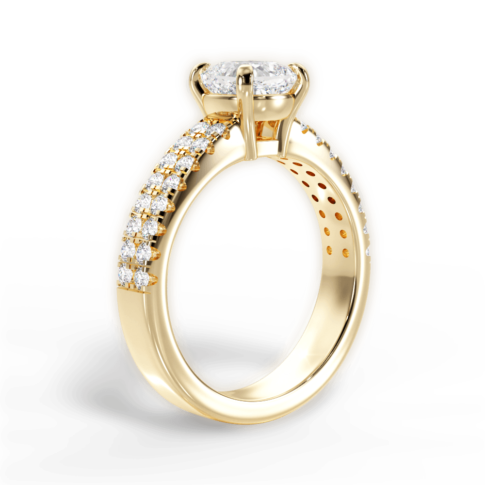 Kayla Cushion Cut Lab Grown Diamond 18Kt Yellow Gold Engagement Ring - View 3