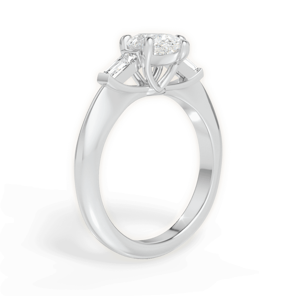 Emily Pear Cut Lab Grown Diamond 14Kt White Gold Engagement Ring - View 3