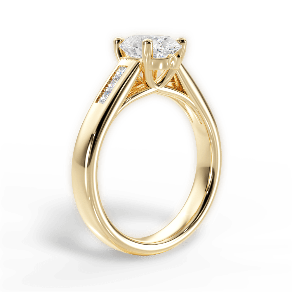 Brittany Oval Cut Lab Grown Diamond 18Kt Yellow Gold Engagement Ring - View 3
