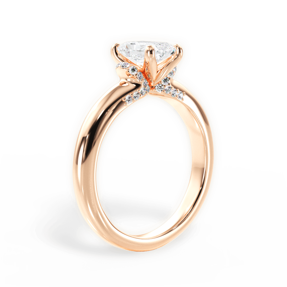 Florence Radiant Cut Lab Grown Diamond 18Kt Rose Gold Engagement Ring - View 2