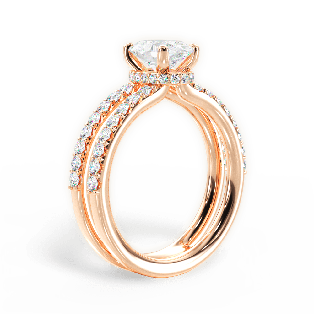 Christie Oval Cut Lab Grown Diamond 18Kt Rose Gold Engagement Ring - View 4