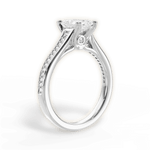 Delia Radiant Cut Lab Grown Diamond 18Kt White Gold Engagement Ring - View 2