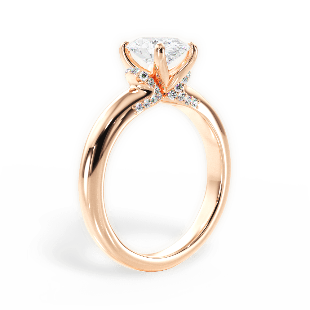 Florence Oval Cut Lab Grown Diamond 18Kt Rose Gold Engagement Ring - View 4