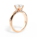 Florence Oval Cut Lab Grown Diamond 18Kt Rose Gold Engagement Ring - View 4
