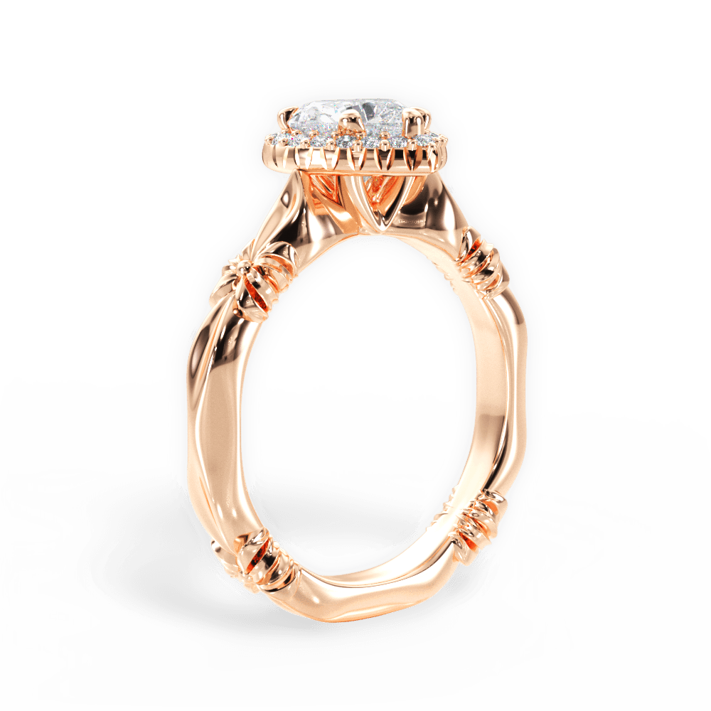 Erica Heart Cut Lab Grown Diamond 18Kt Rose Gold Engagement Ring - View 3