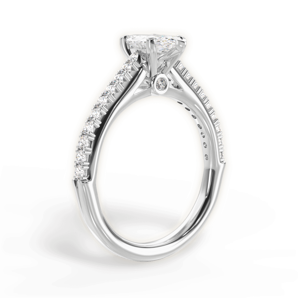 Frances Marquise Cut Lab Grown Diamond 14Kt White Gold Engagement Ring - View 3