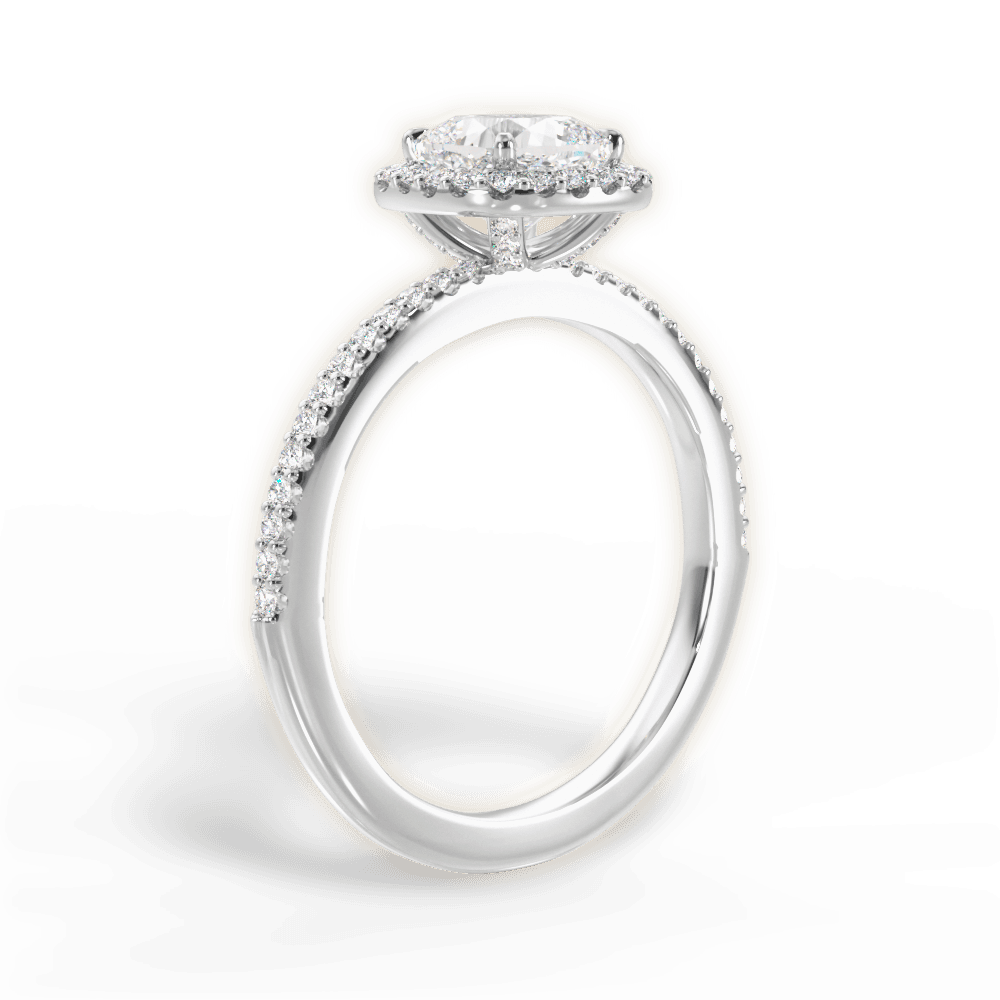 Joanne Cushion Cut Lab Grown Diamond 18Kt White Gold Engagement Ring - View 3