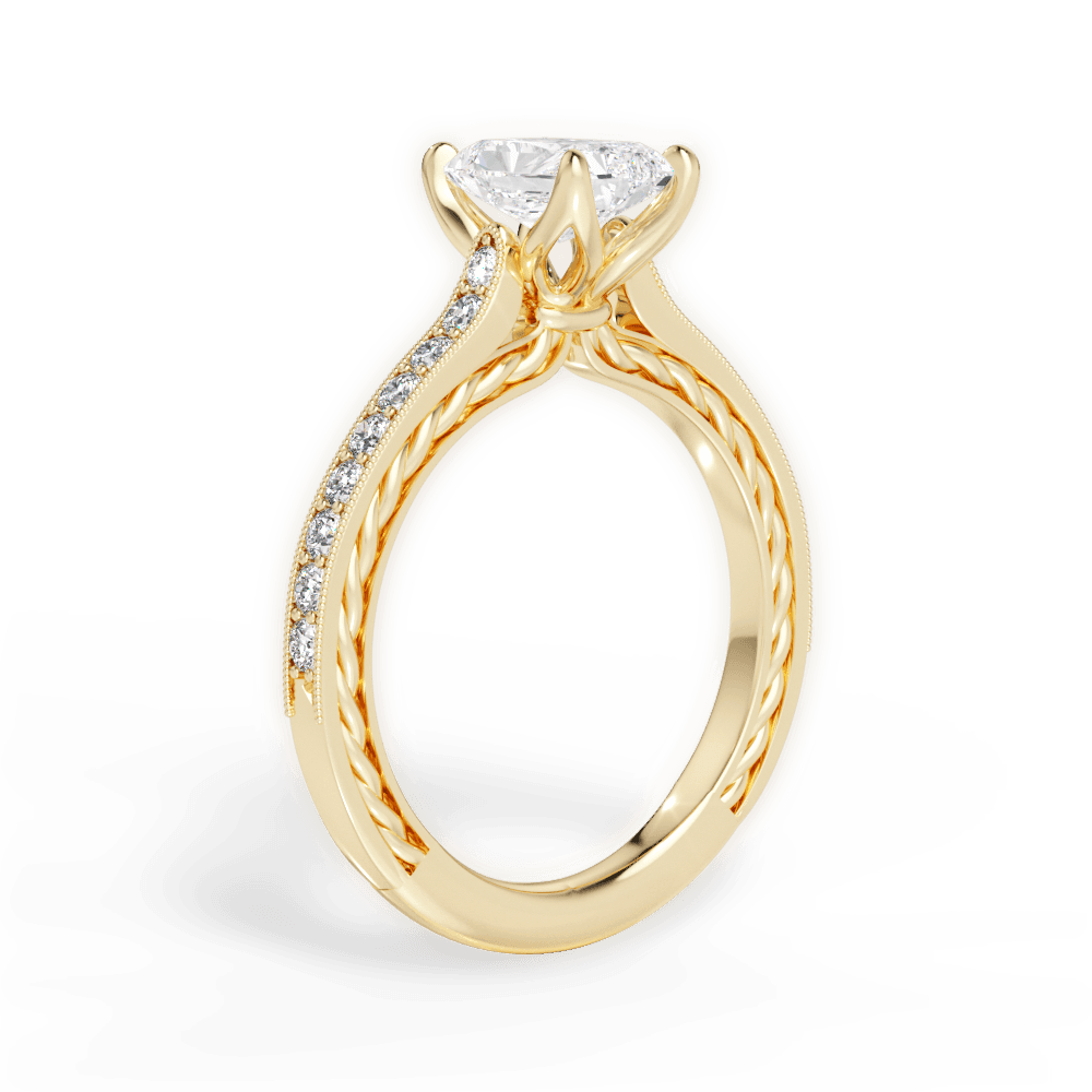 Gilda Radiant Cut Lab Grown Diamond 18Kt Yellow Gold Engagement Ring - View 2