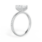Janice Emerald Cut Lab Grown Diamond Platinum Engagement Ring - View 3