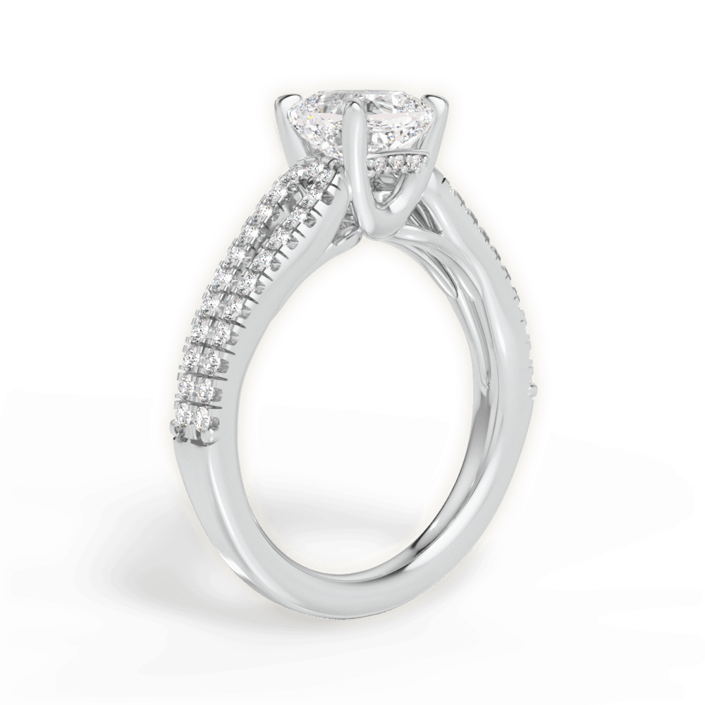 Jessica Cushion Cut Lab Grown Diamond 14Kt White Gold Engagement Ring - View 3