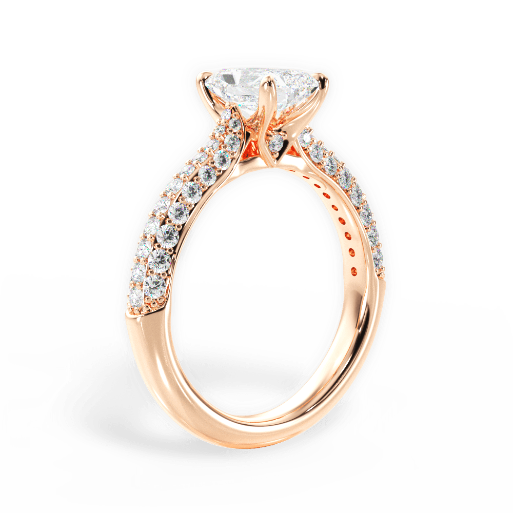 Kira Radiant Cut Lab Grown Diamond 18Kt Rose Gold Engagement Ring - View 2