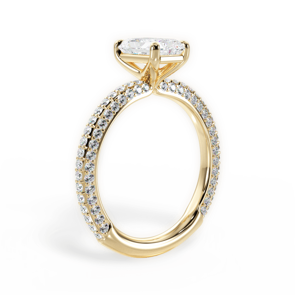 Kristen Radiant Cut Lab Grown Diamond 18Kt Yellow Gold Engagement Ring - View 2