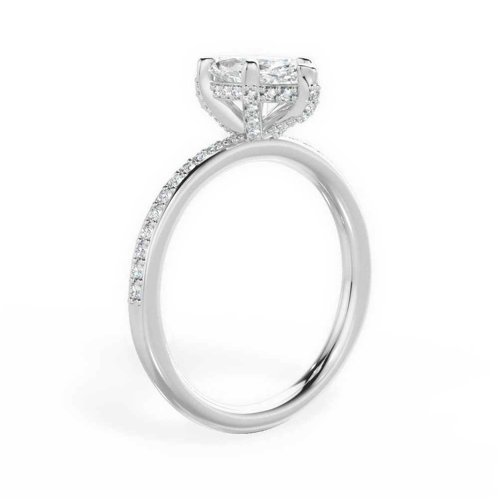 Janice Marquise Cut Lab Grown Diamond 18Kt White Gold Engagement Ring - View 3