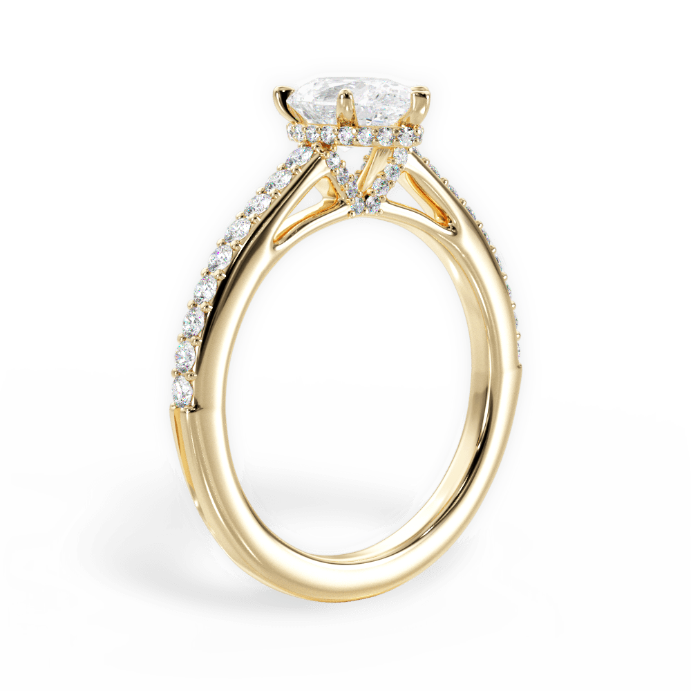 Joan Pear Cut Lab Grown Diamond 18Kt Yellow Gold Engagement Ring - View 2