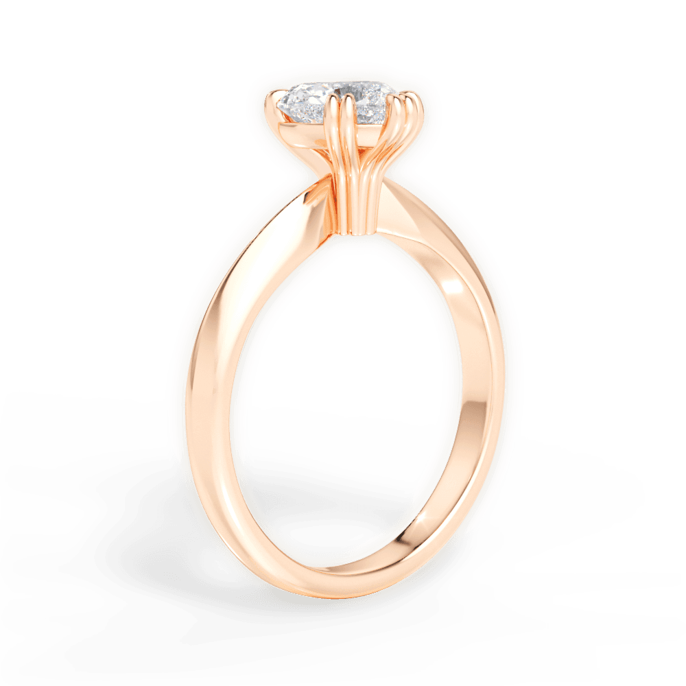 Claudia Heart Cut Lab Grown Diamond 18Kt Rose Gold Engagement Ring - View 3