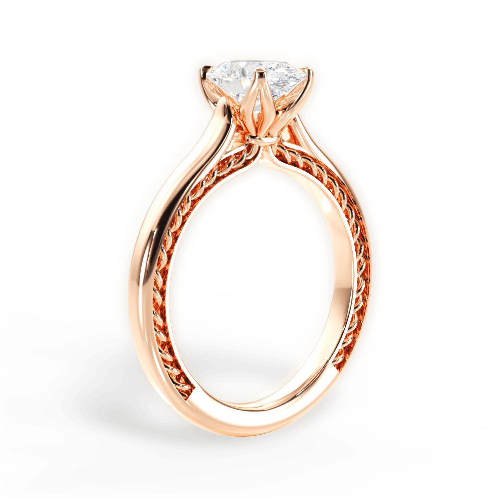 Carrie Oval Cut Lab Grown Diamond 18Kt Rose Gold Engagement Ring - View 3