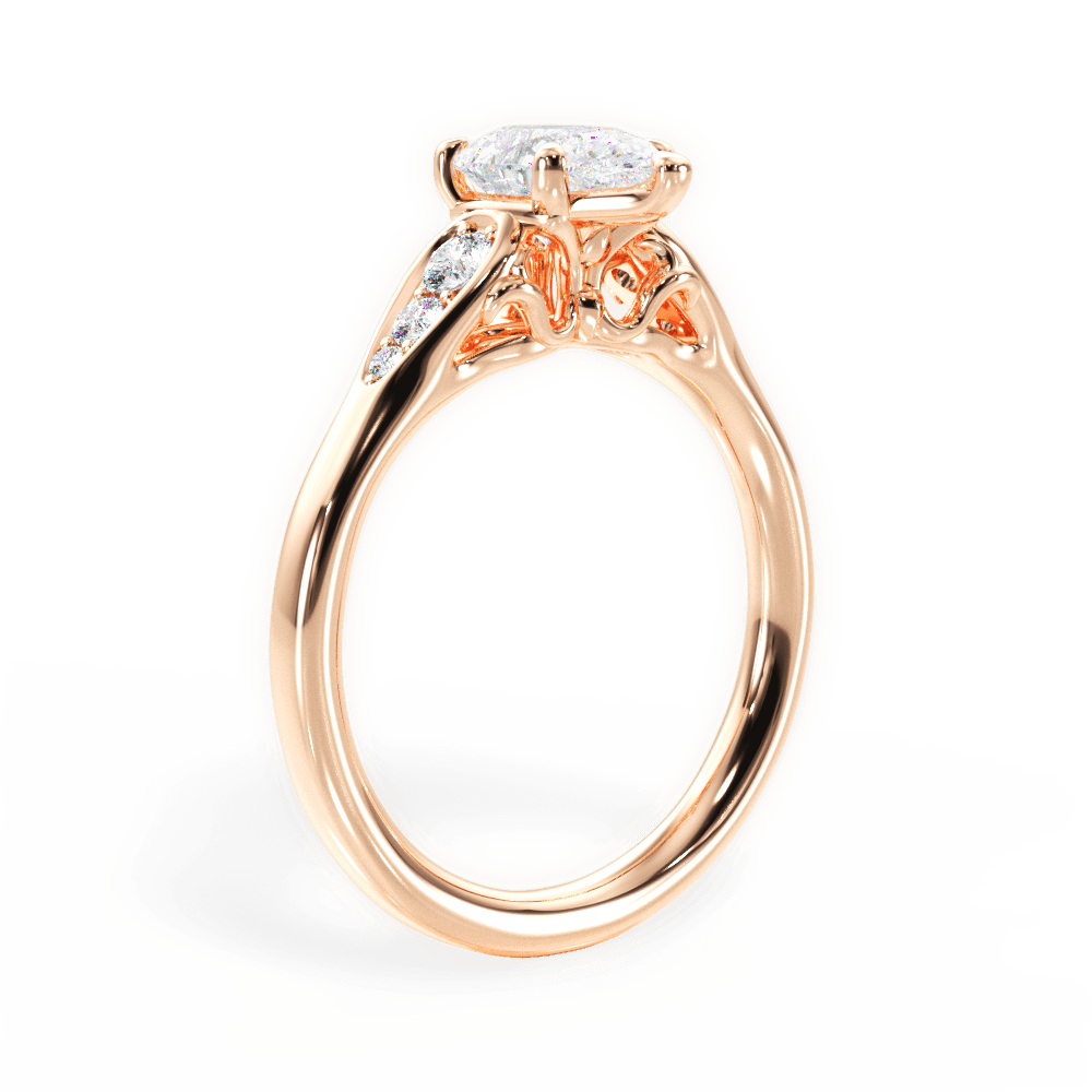 Cecilia Pear Cut Lab Grown Diamond 18Kt Rose Gold Engagement Ring - View 2