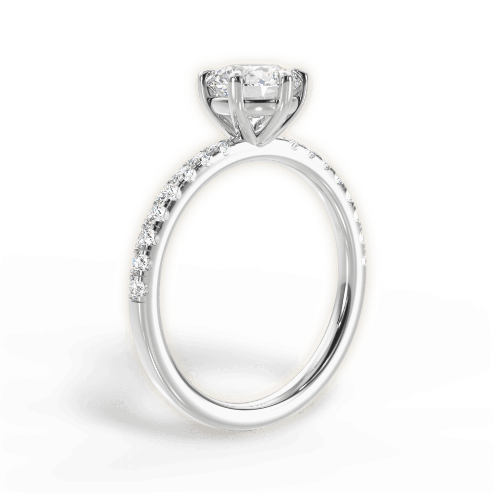 Eleanor Round Cut Lab Grown Diamond Platinum Engagement Ring - View 2