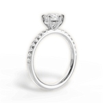 Eleanor Round Cut Lab Grown Diamond 18Kt White Gold Engagement Ring - View 2