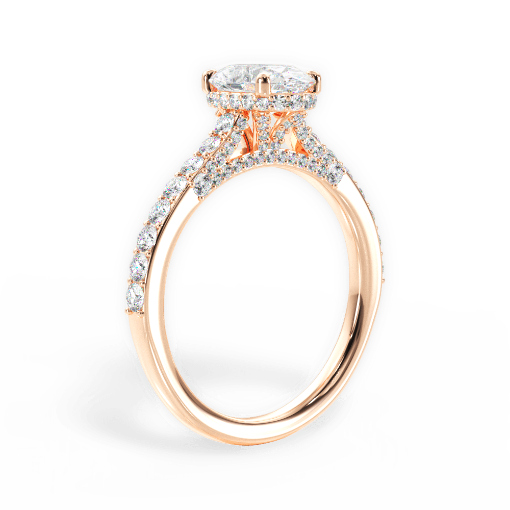 Laura Oval Cut Lab Grown Diamond 18Kt Rose Gold Engagement Ring - View 2