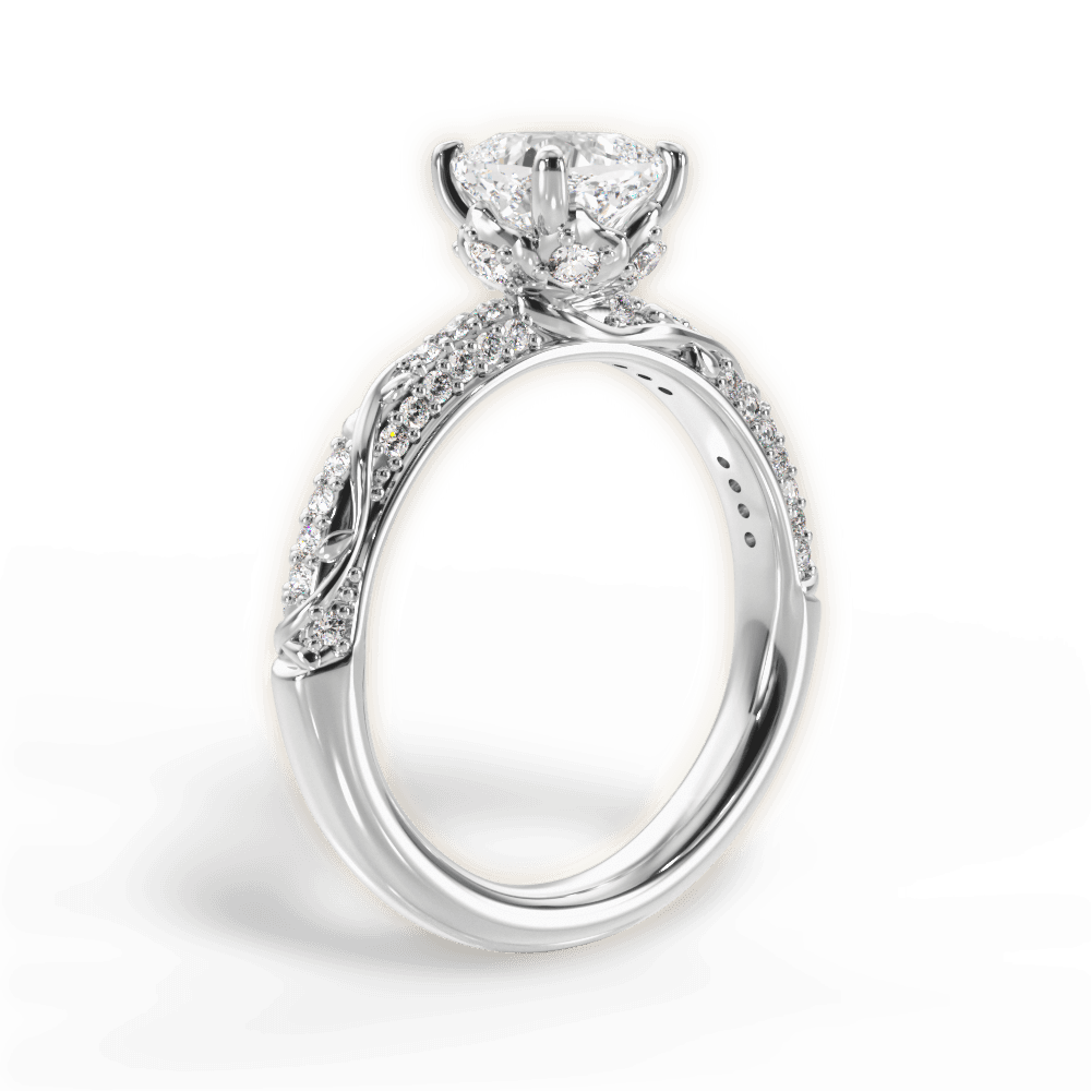 Josephine Cushion Cut Lab Grown Diamond 18Kt White Gold Engagement Ring - View 2