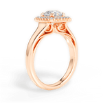 Jasmin Round Cut Lab Grown Diamond 18Kt Rose Gold Engagement Ring - View 3