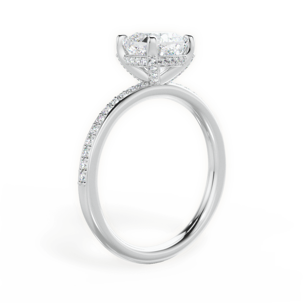 Janice Cushion Cut Lab Grown Diamond 18Kt White Gold Engagement Ring - View 4