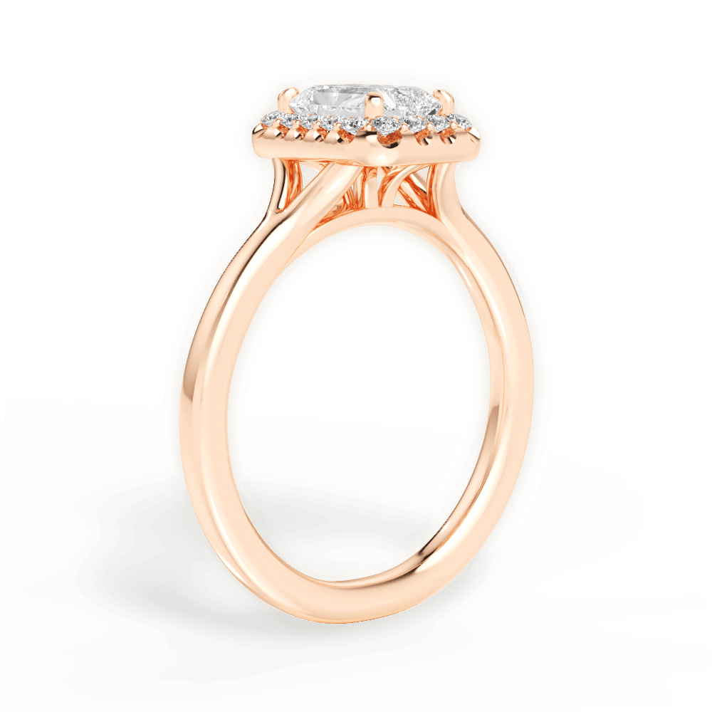 Geneva Radiant Cut Lab Grown Diamond 18Kt Rose Gold Engagement Ring - View 4