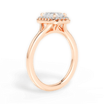 Geneva Radiant Cut Lab Grown Diamond 18Kt Rose Gold Engagement Ring - View 4
