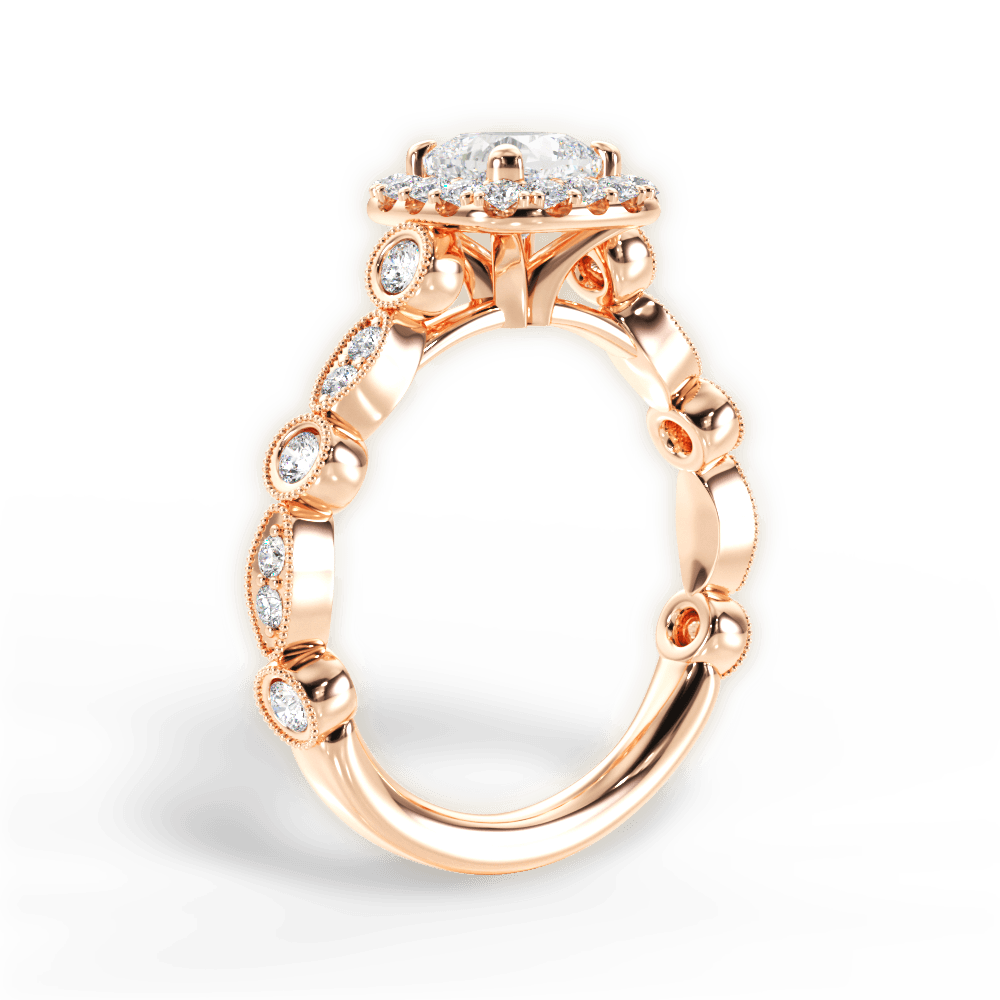 Irene Cushion Cut Lab Grown Diamond 18Kt Rose Gold Engagement Ring - View 3