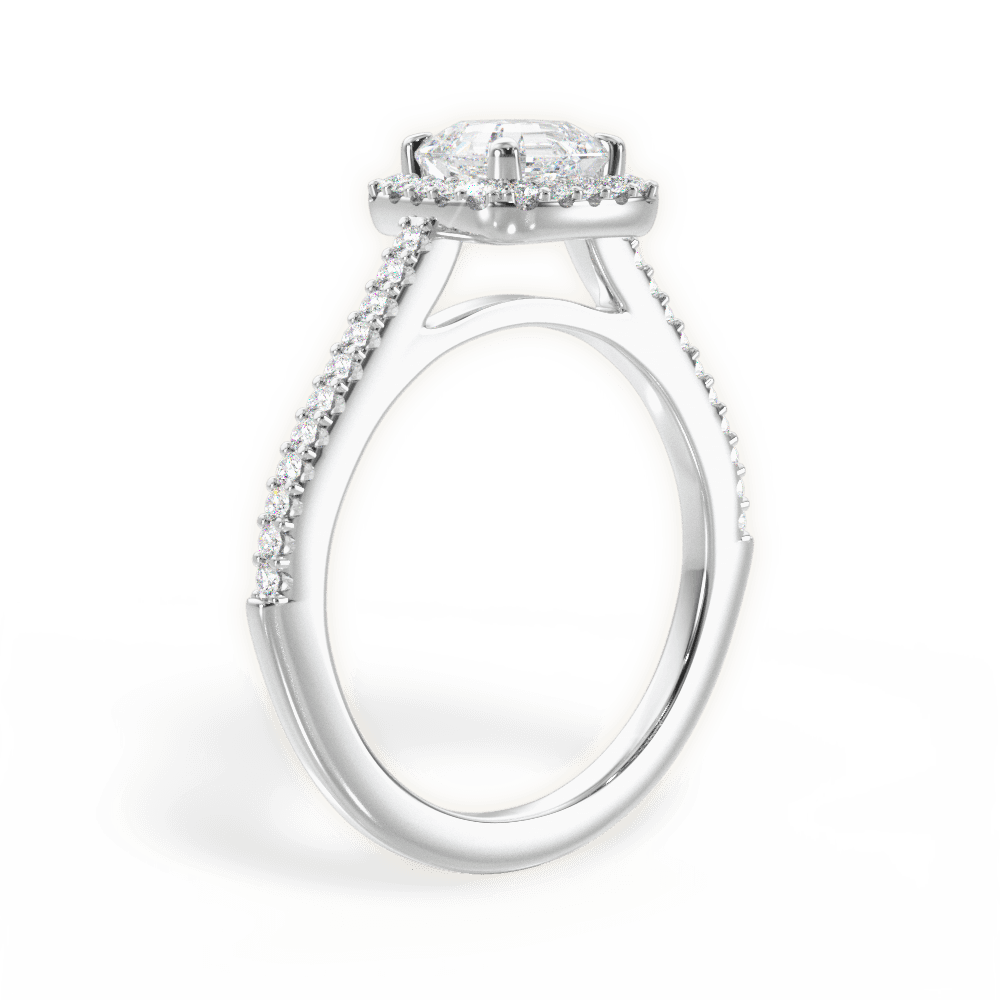 Jeanne Asscher Cut Lab Grown Diamond Platinum Engagement Ring - View 2