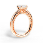 Donna Marquise Cut Lab Grown Diamond 18Kt Rose Gold Engagement Ring - View 2