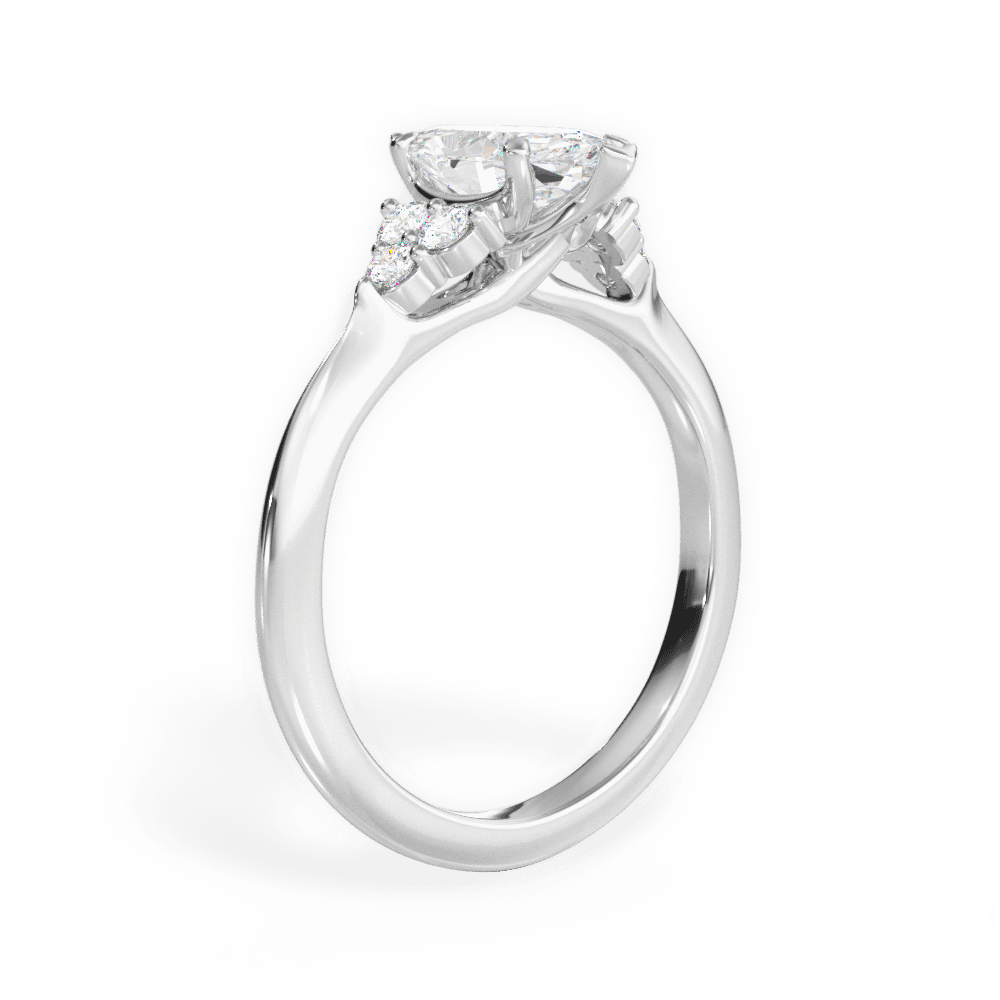 Celeste Marquise Cut Lab Grown Diamond 18Kt White Gold Engagement Ring - View 3