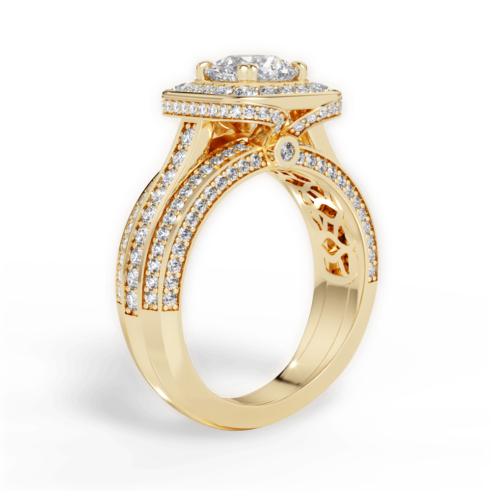 Madison Round Cut Lab Grown Diamond 18Kt Yellow Gold Engagement Ring - View 4