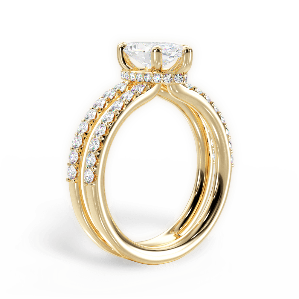 Christie Marquise Cut Lab Grown Diamond 18Kt Yellow Gold Engagement Ring - View 3