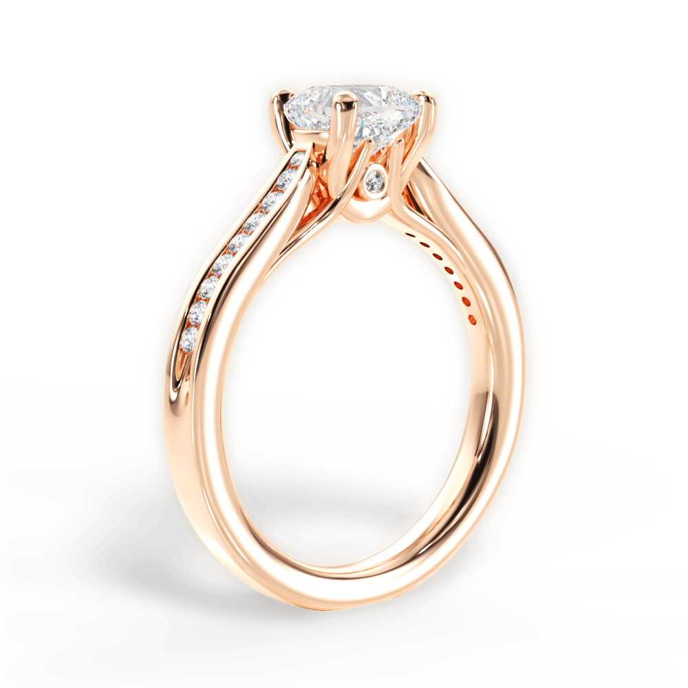 Elena Cushion Cut Lab Grown Diamond 18Kt Rose Gold Engagement Ring - View 3