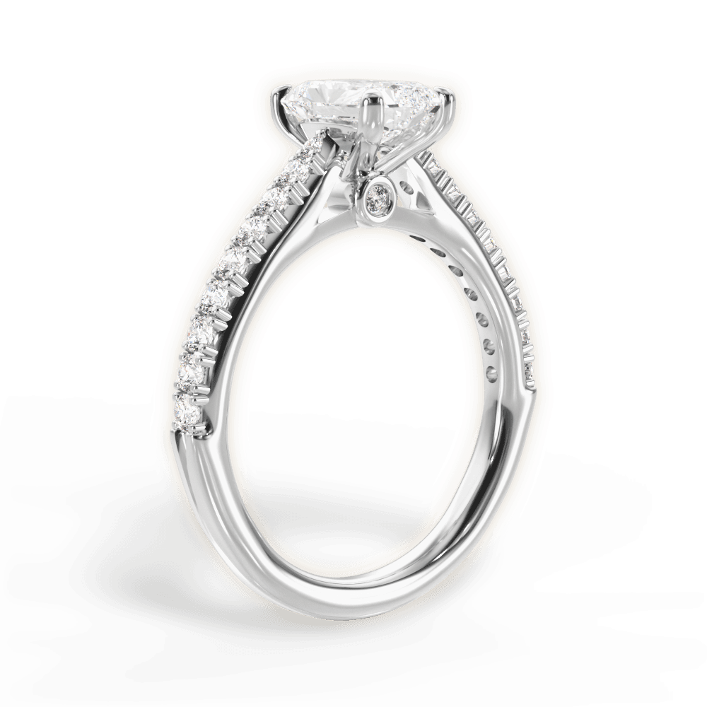 Frances Radiant Cut Lab Grown Diamond 14Kt White Gold Engagement Ring - View 4