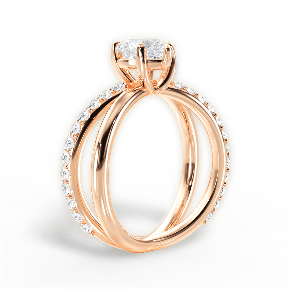 Jennifer Heart Cut Lab Grown Diamond 18Kt Rose Gold Engagement Ring - View 4