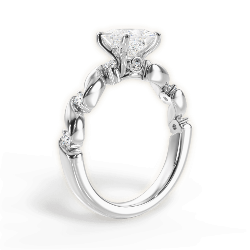 Emma Princess Cut Lab Grown Diamond Platinum Engagement Ring - View 3