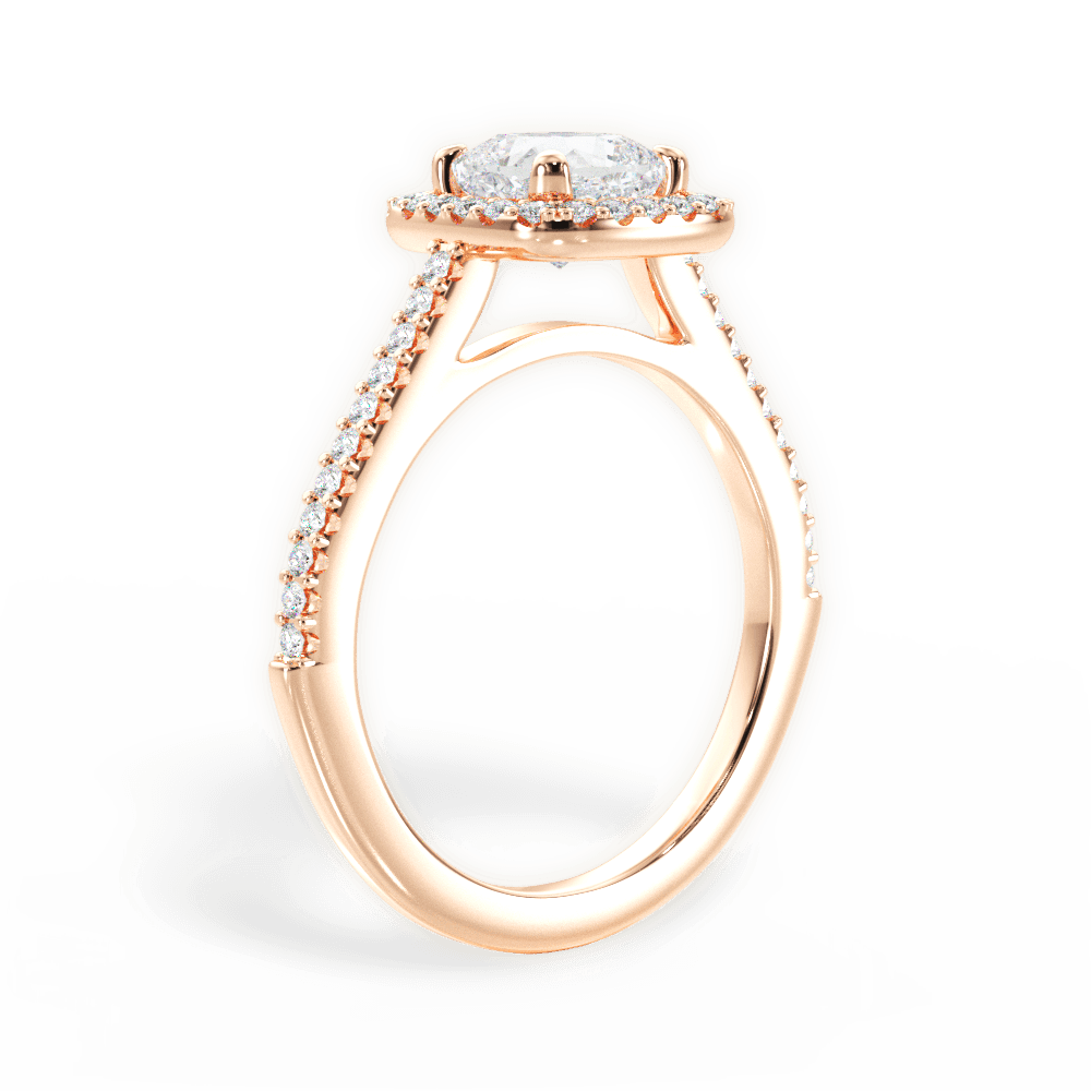 Jeanne Cushion Cut Lab Grown Diamond 18Kt Rose Gold Engagement Ring - View 4